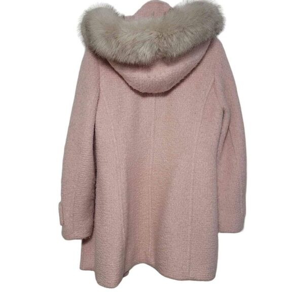 Calvin Klein Faux-Fur-Trimmed Asymmetrical Walker Coat-Size Large - Picture 4 of 10